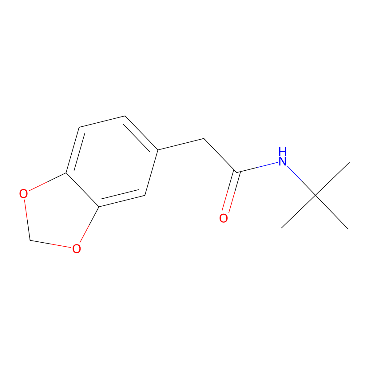 N-(1,1-Dimethylethyl)-1,3-benzodioxole-5-acetamide molecular structure, CAS 540490-22-0