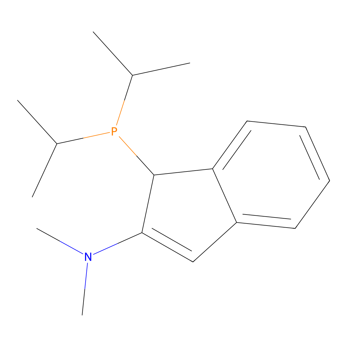 1-(Diisopropylphosphaneyl)-N,N-dimethyl-1H-inden-2-amine molecular structure, CAS 540492-51-1