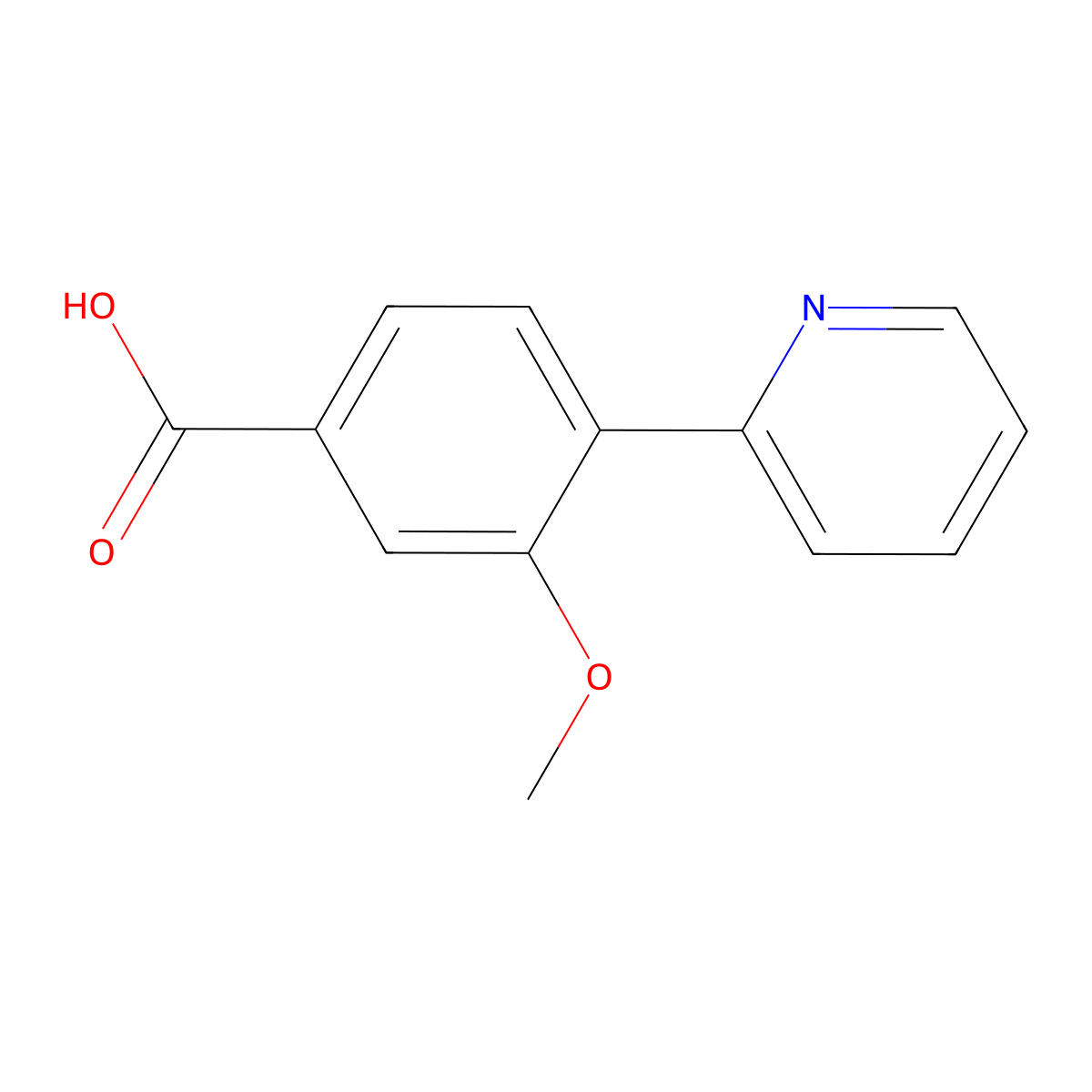 3-Methoxy-4-(pyridin-2-yl)benzoic acid molecular structure, CAS 540497-38-9