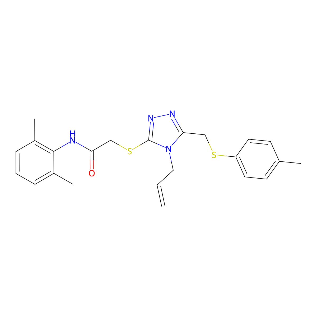 2-[(4-Allyl-5-{[(4-methylphenyl)sulfanyl]methyl}-4H-1,2,4-triazol-3-YL)sulfanyl]-N-(2,6-dimethylphenyl)acetamide molecular structure, CAS 540498-19-9