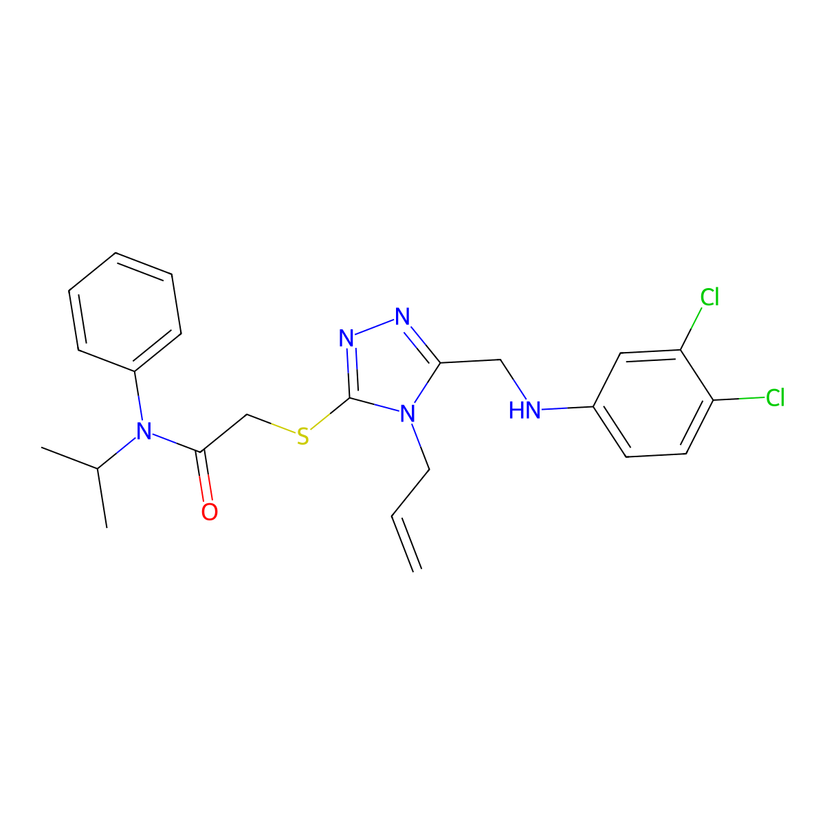 2-((4-Allyl-5-((3,4-dichloroanilino)methyl)-4H-1,2,4-triazol-3-YL)sulfanyl)-N-isopropyl-N-phenylacetamide molecular structure, CAS 540498-20-2