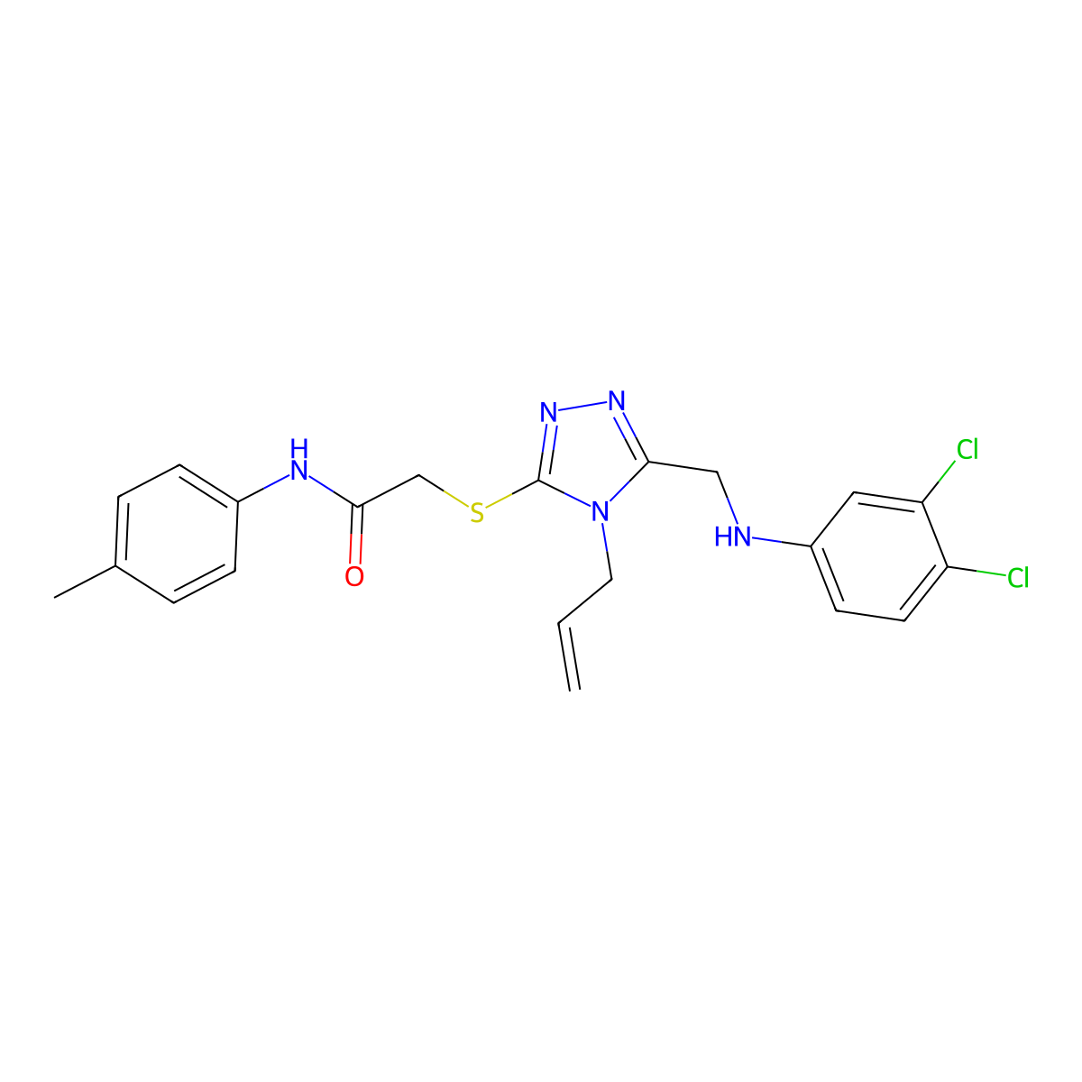 2-({4-Allyl-5-[(3,4-dichloroanilino)methyl]-4H-1,2,4-triazol-3-YL}sulfanyl)-N-(4-methylphenyl)acetamide molecular structure, CAS 540498-31-5