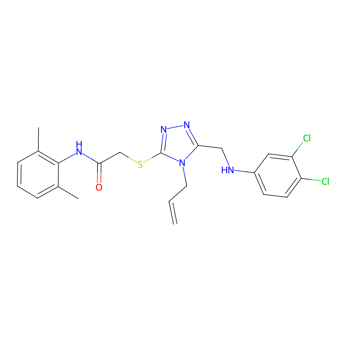 2-({4-Allyl-5-[(3,4-dichloroanilino)methyl]-4H-1,2,4-triazol-3-YL}sulfanyl)-N-(2,6-dimethylphenyl)acetamide molecular structure, CAS 540498-36-0