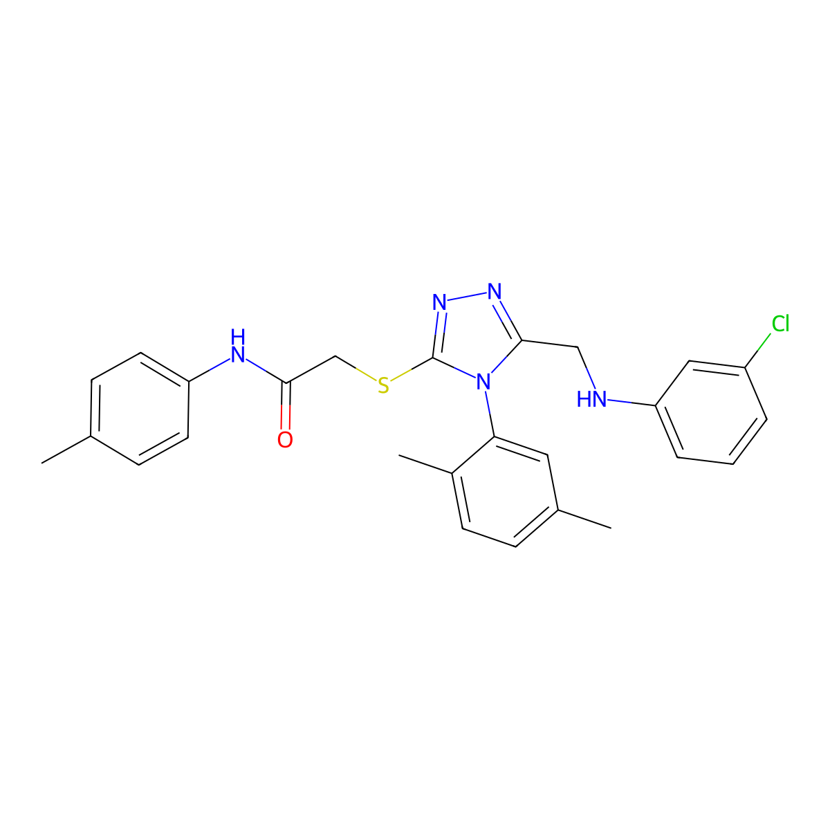 2-{[5-[(3-Chloroanilino)methyl]-4-(2,5-dimethylphenyl)-4H-1,2,4-triazol-3-YL]sulfanyl}-N-(4-methylphenyl)acetamide molecular structure, CAS 540498-59-7