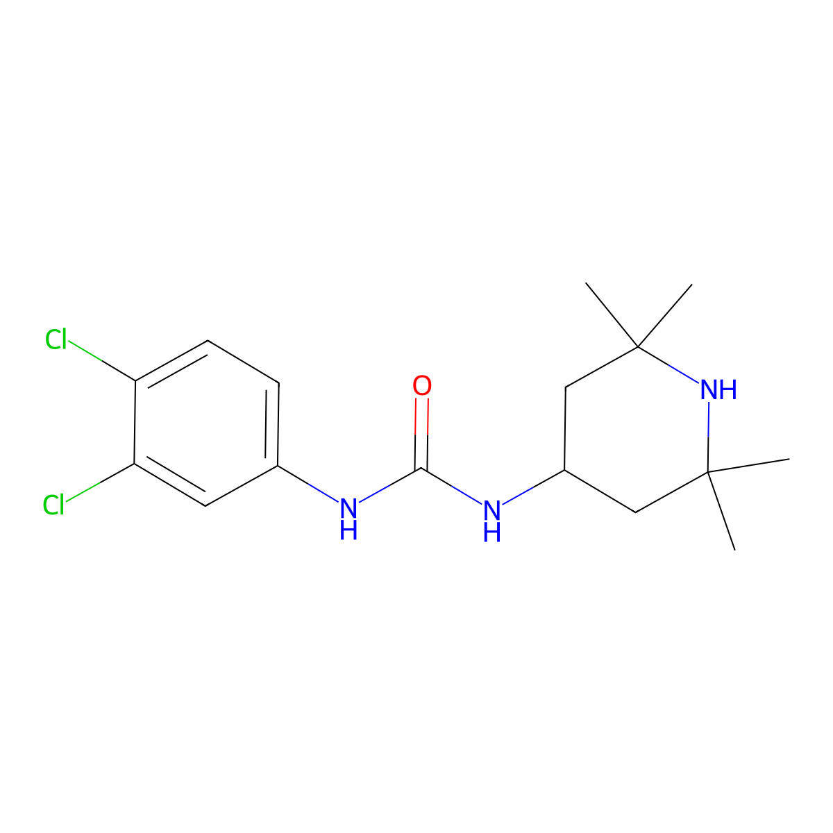 1-(3,4-Dichlorophenyl)-3-(2,2,6,6-tetramethylpiperidin-4-yl)urea molecular structure, CAS 540498-67-7