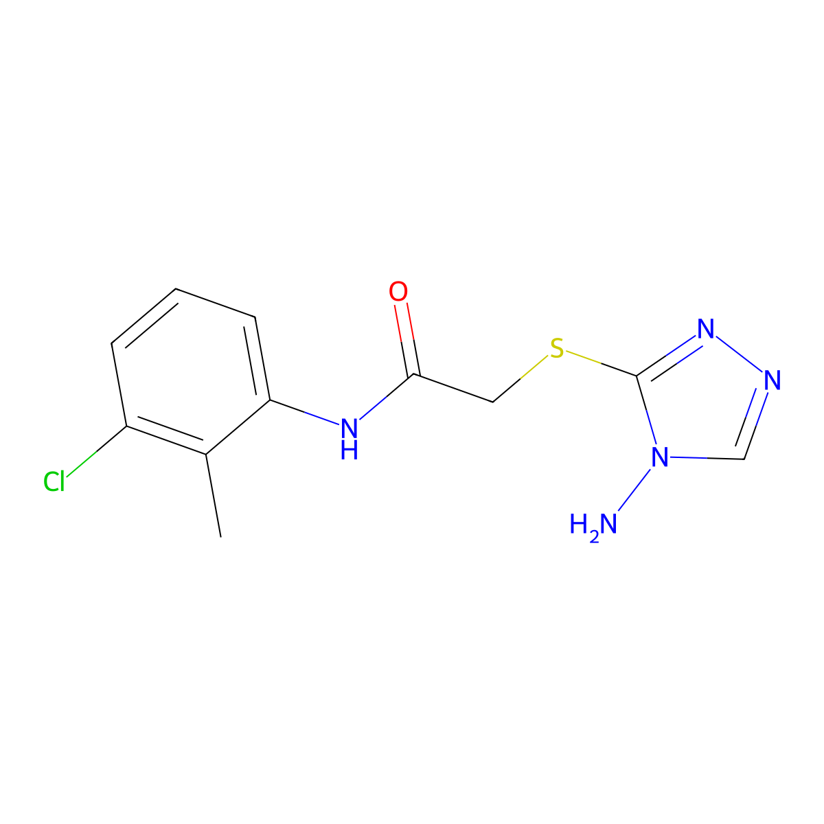 2-((4-Amino-4H-1,2,4-triazol-3-YL)thio)-N-(3-chloro-2-methylphenyl)acetamide molecular structure, CAS 540498-69-9