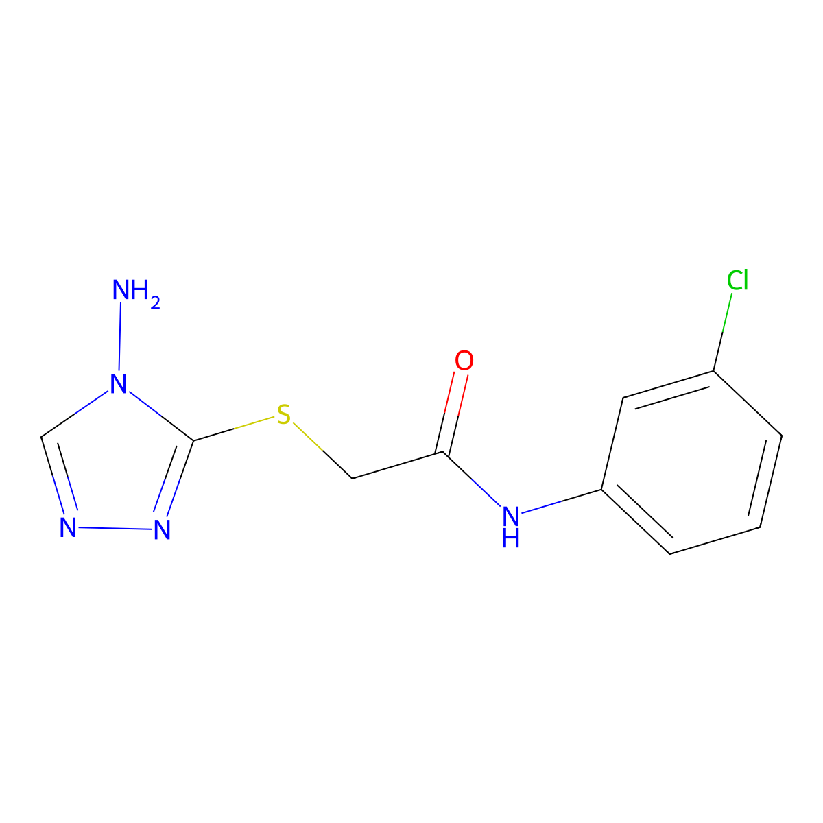 2-((4-Amino-4H-1,2,4-triazol-3-YL)thio)-N-(3-chlorophenyl)acetamide molecular structure, CAS 540498-71-3