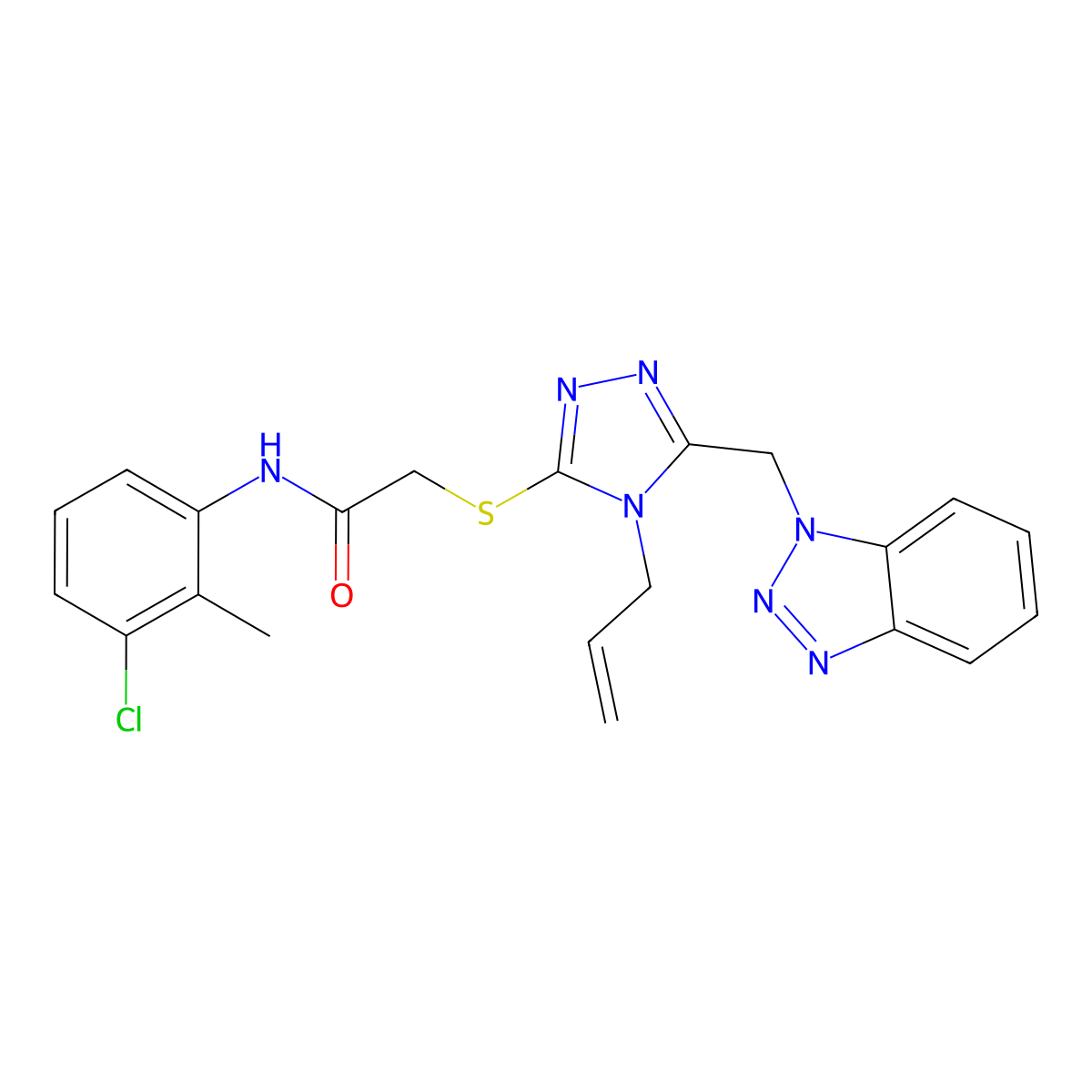 2-((4-Allyl-5-(1H-1,2,3-benzotriazol-1-ylmethyl)-4H-1,2,4-triazol-3-YL)sulfanyl)-N-(3-chloro-2-methylphenyl)acetamide molecular structure, CAS 540498-73-5