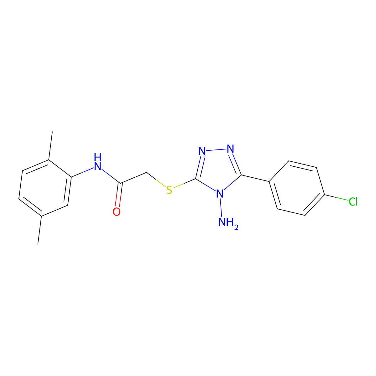 2-((4-amino-5-(4-chlorophenyl)-4H-1,2,4-triazol-3-yl)thio)-N-(2,5-dimethylphenyl)acetamide molecular structure, CAS 540498-79-1