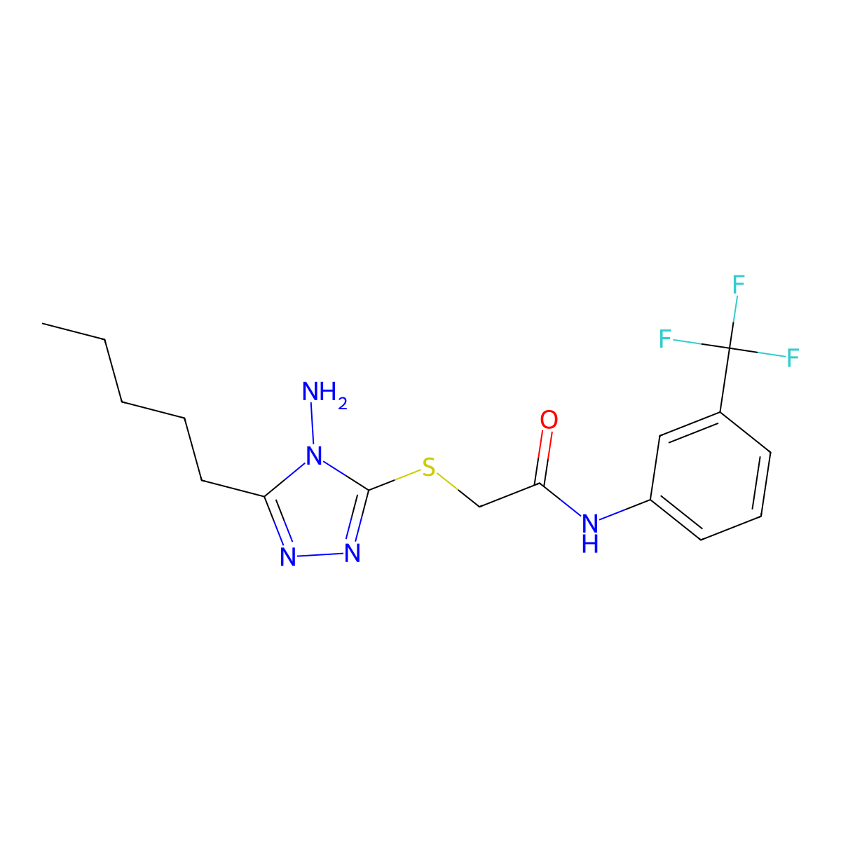 2-((4-Amino-5-pentyl-4H-1,2,4-triazol-3-YL)sulfanyl)-N-(3-(trifluoromethyl)phenyl)acetamide molecular structure, CAS 540499-19-2
