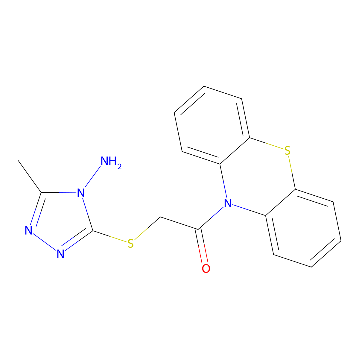 2-[(4-amino-5-methyl-4H-1,2,4-triazol-3-yl)sulfanyl]-1-(10H-phenothiazin-10-yl)ethanone molecular structure, CAS 540499-68-1
