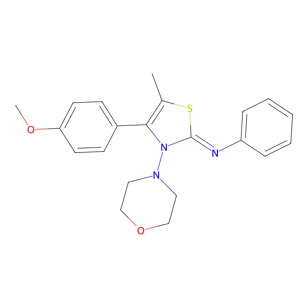 (Z)-N-(4-(4-methoxyphenyl)-5-methyl-3-morpholinothiazol-2(3H)-ylidene)aniline molecular structure, CAS 540499-97-6