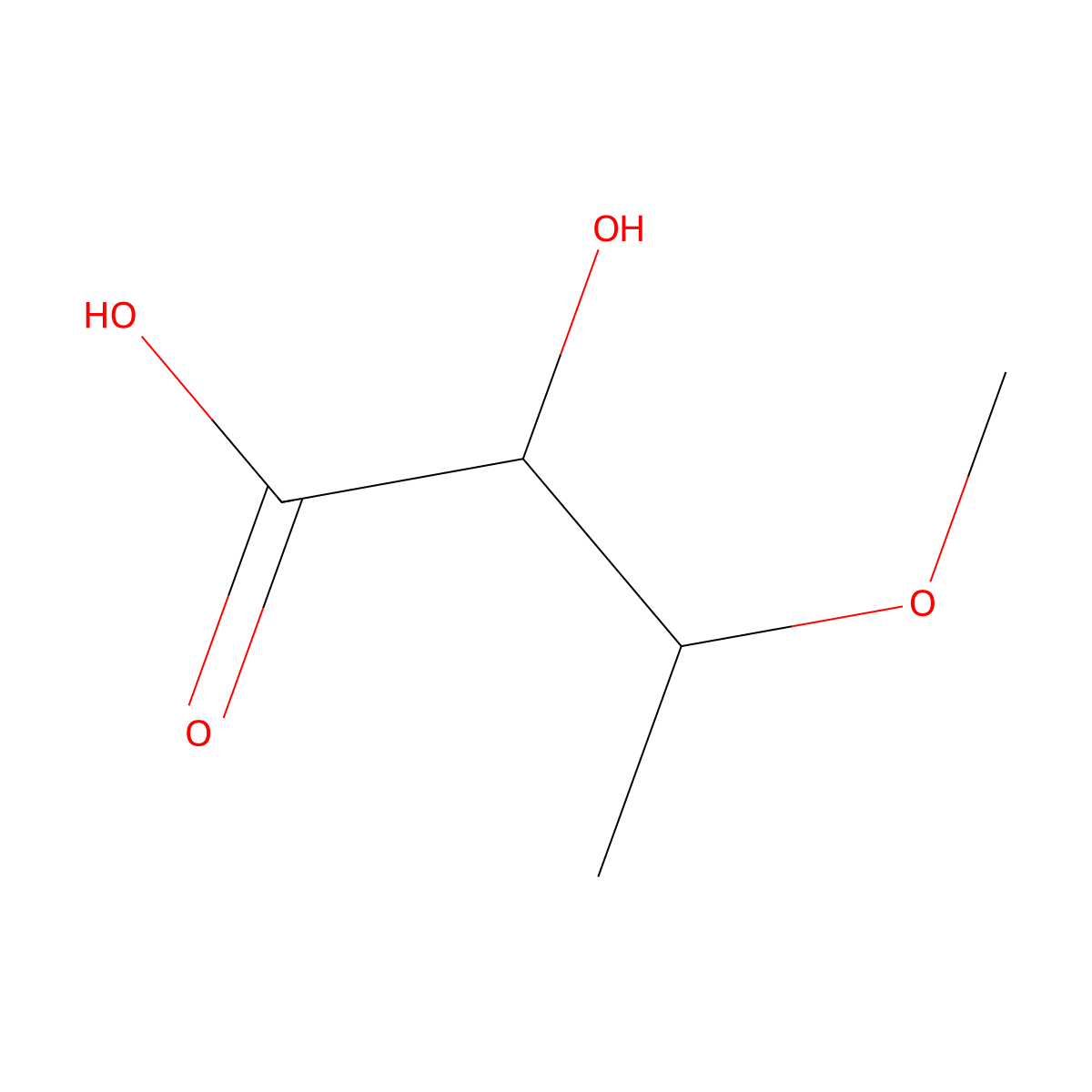 2-Hydroxy-3-methoxybutanoic acid molecular structure, CAS 5405-44-7