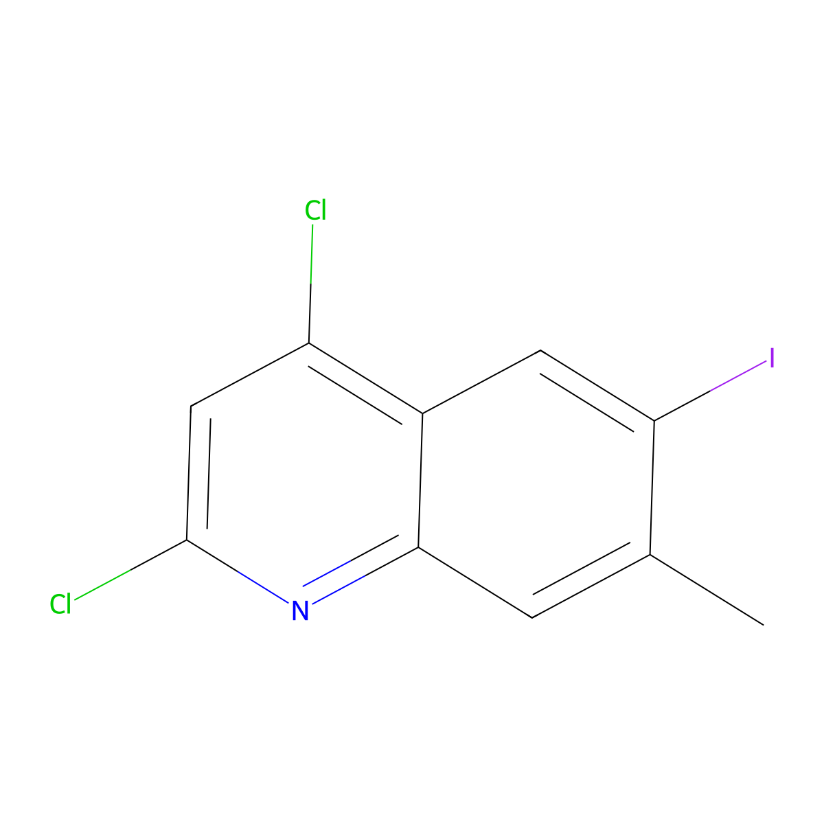 2,4-Dichloro-6-iodo-7-methylquinoline molecular structure, CAS 540500-93-4