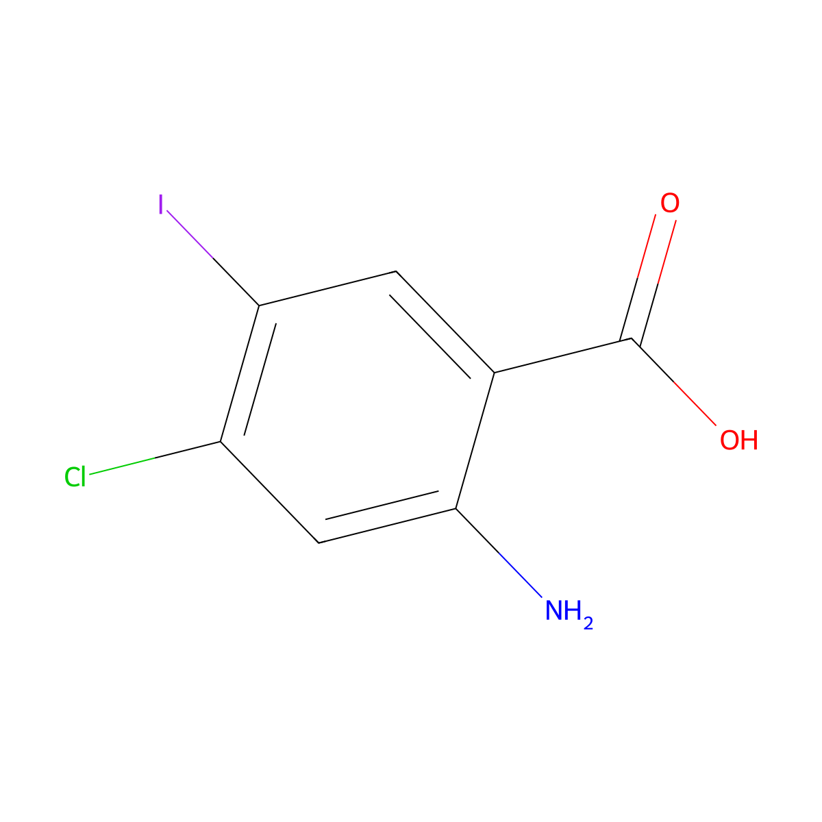 2-Amino-4-chloro-5-iodobenzoic acid molecular structure, CAS 540501-04-0