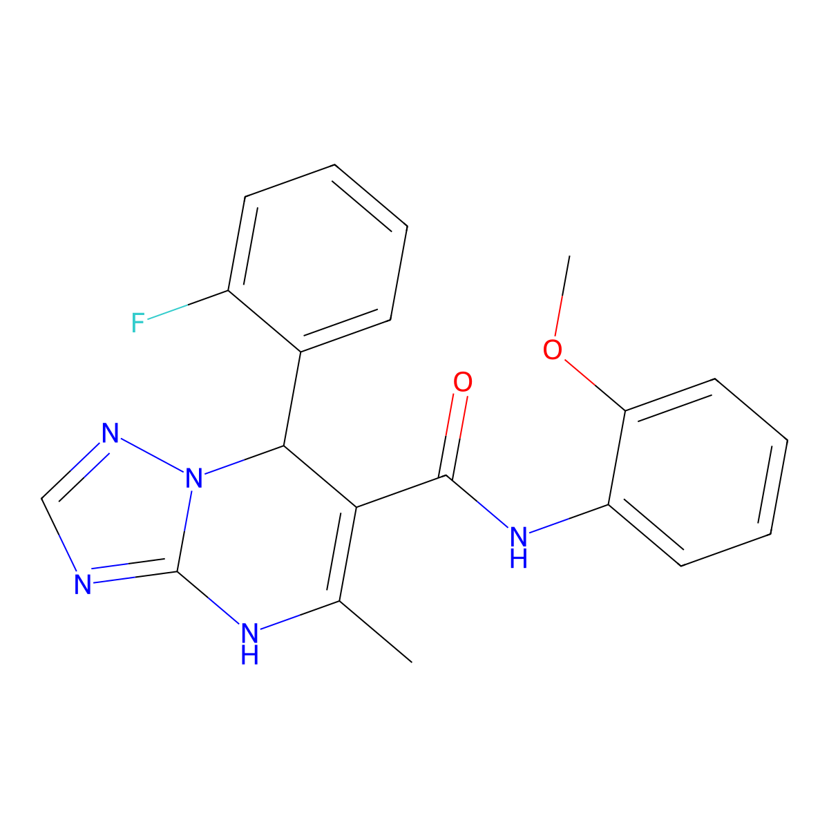 7-(2-fluorophenyl)-N-(2-methoxyphenyl)-5-methyl-4,7-dihydro-[1,2,4]triazolo[1,5-a]pyrimidine-6-carboxamide molecular structure, CAS 540502-57-6