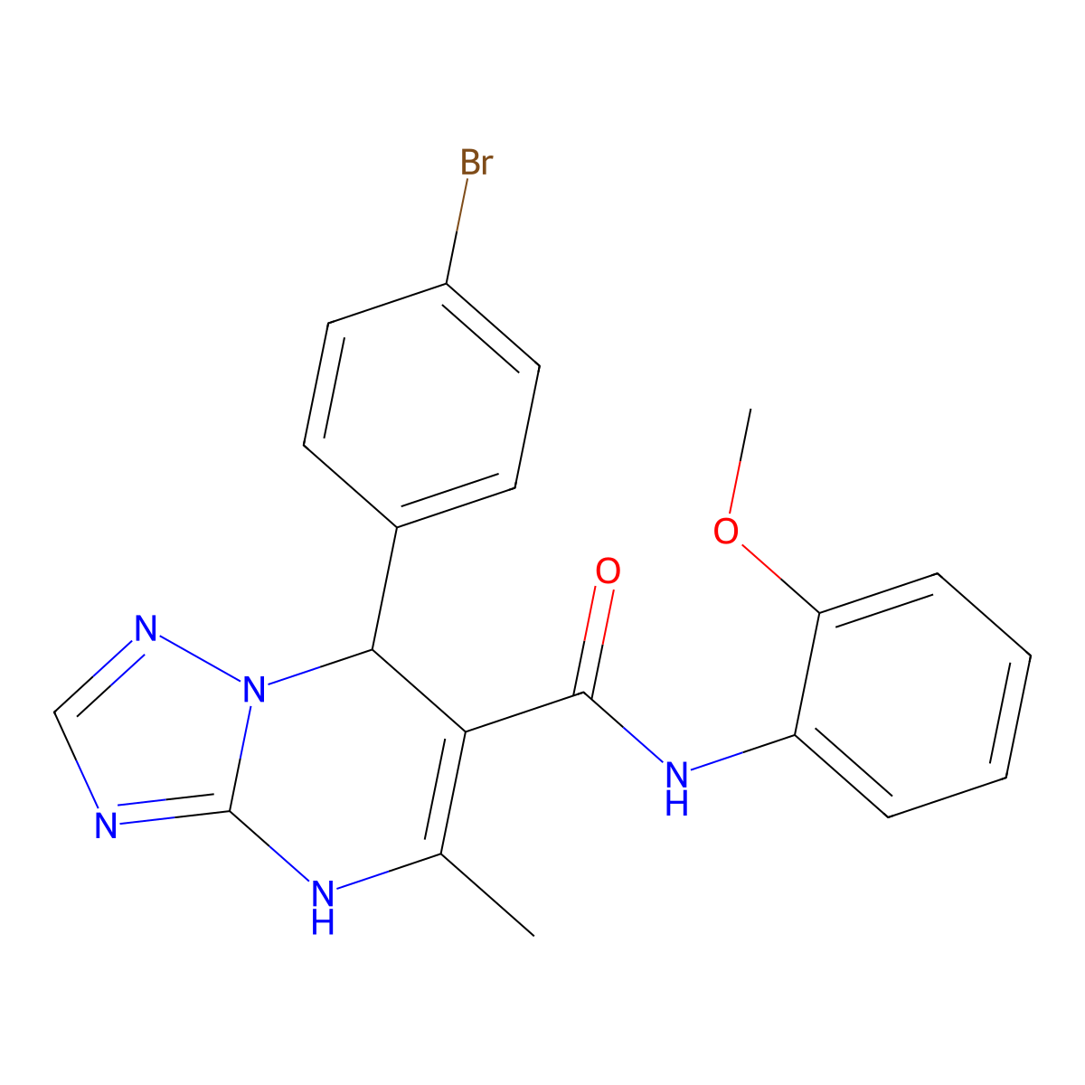 7-(4-bromophenyl)-N-(2-methoxyphenyl)-5-methyl-4,7-dihydro-[1,2,4]triazolo[1,5-a]pyrimidine-6-carboxamide molecular structure, CAS 540502-61-2