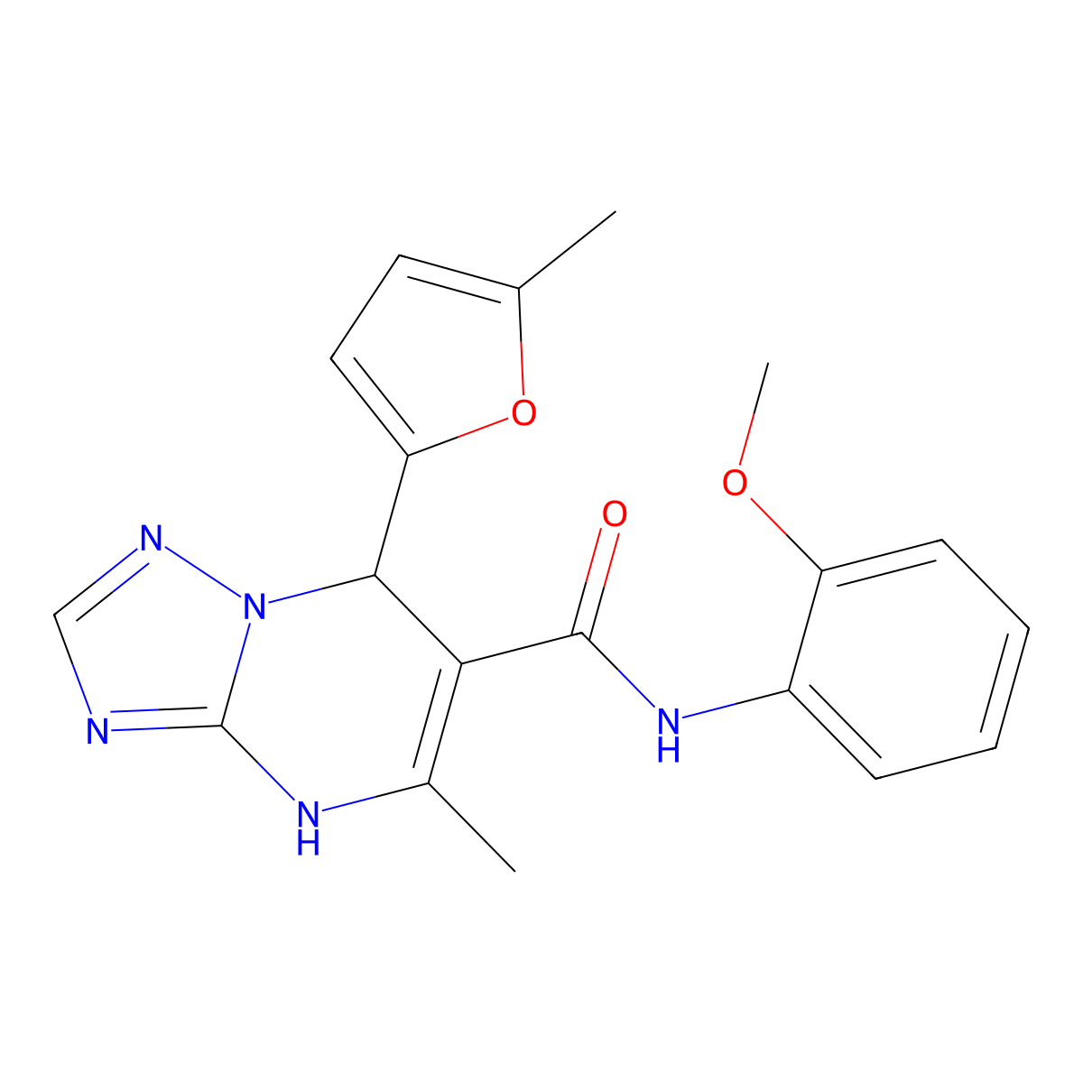 N-(2-methoxyphenyl)-5-methyl-7-(5-methylfuran-2-yl)-4,7-dihydro-[1,2,4]triazolo[1,5-a]pyrimidine-6-carboxamide molecular structure, CAS 540502-66-7