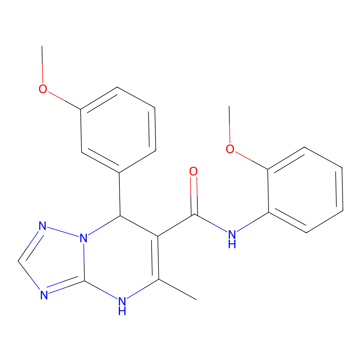 N-(2-methoxyphenyl)-7-(3-methoxyphenyl)-5-methyl-4H,7H-[1,2,4]triazolo[1,5-a]pyrimidine-6-carboxamide molecular structure, CAS 540502-67-8