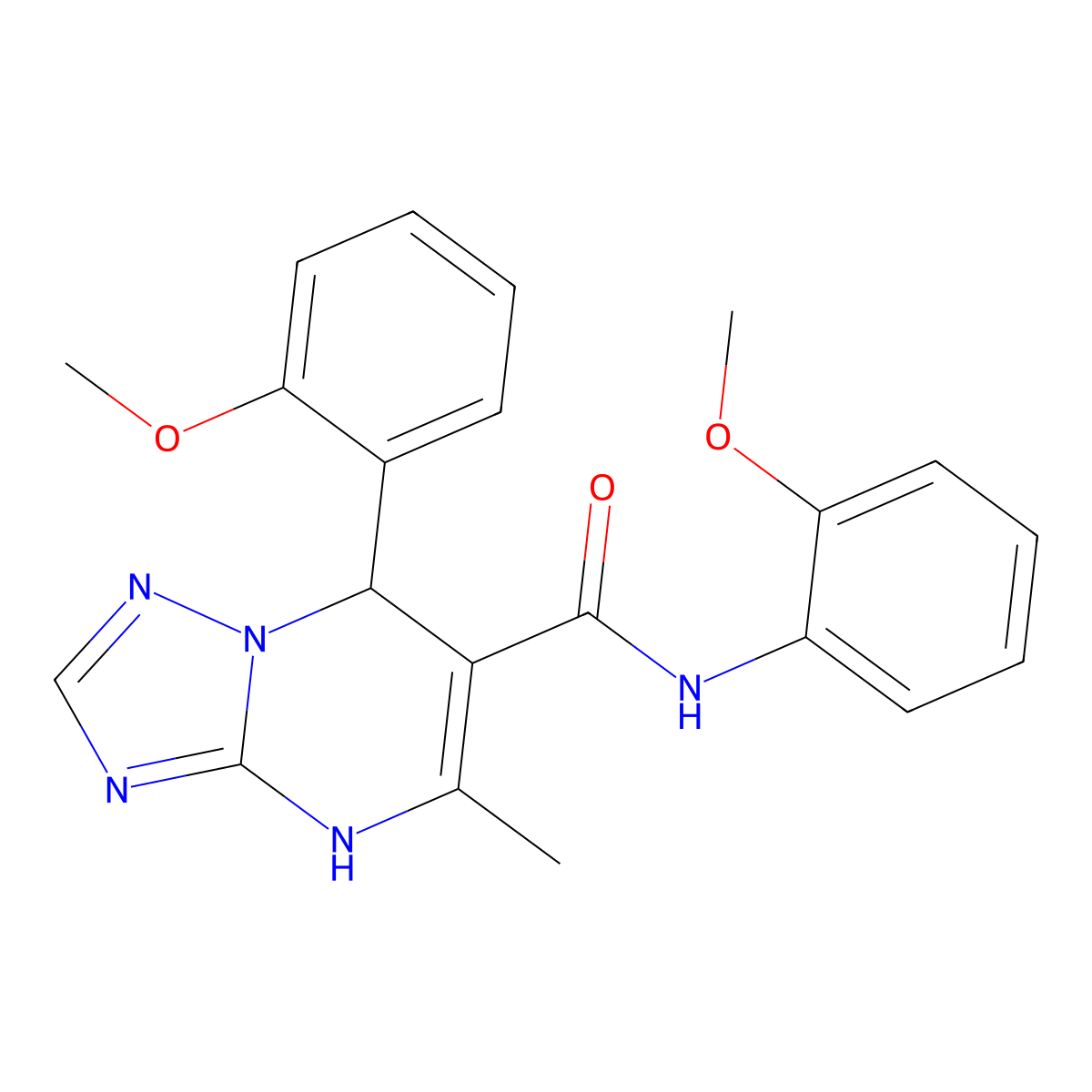 N,7-bis(2-methoxyphenyl)-5-methyl-4,7-dihydro-[1,2,4]triazolo[1,5-a]pyrimidine-6-carboxamide molecular structure, CAS 540502-68-9