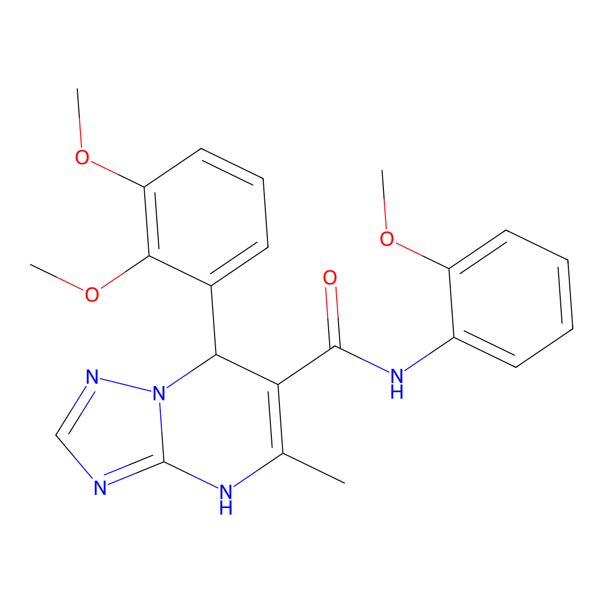7-(2,3-dimethoxyphenyl)-N-(2-methoxyphenyl)-5-methyl-4,7-dihydro-[1,2,4]triazolo[1,5-a]pyrimidine-6-carboxamide molecular structure, CAS 540502-69-0