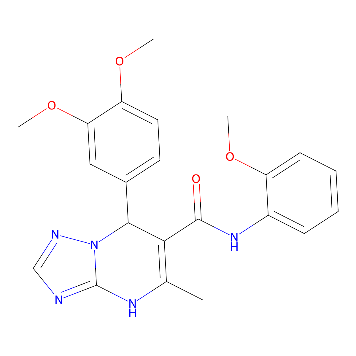 7-(3,4-dimethoxyphenyl)-N-(2-methoxyphenyl)-5-methyl-4,7-dihydro-[1,2,4]triazolo[1,5-a]pyrimidine-6-carboxamide molecular structure, CAS 540502-70-3