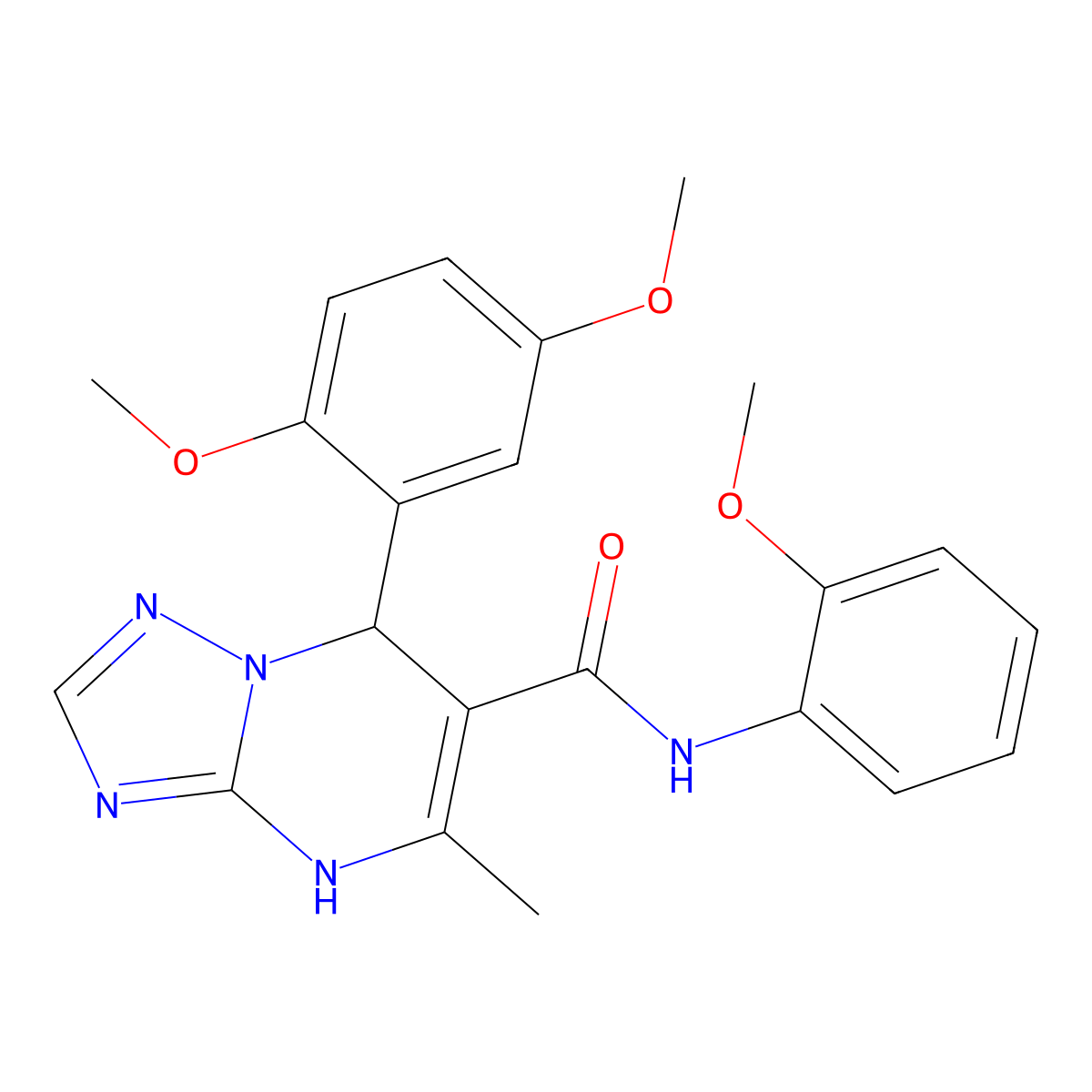 7-(2,5-dimethoxyphenyl)-N-(2-methoxyphenyl)-5-methyl-4H,7H-[1,2,4]triazolo[1,5-a]pyrimidine-6-carboxamide molecular structure, CAS 540502-72-5