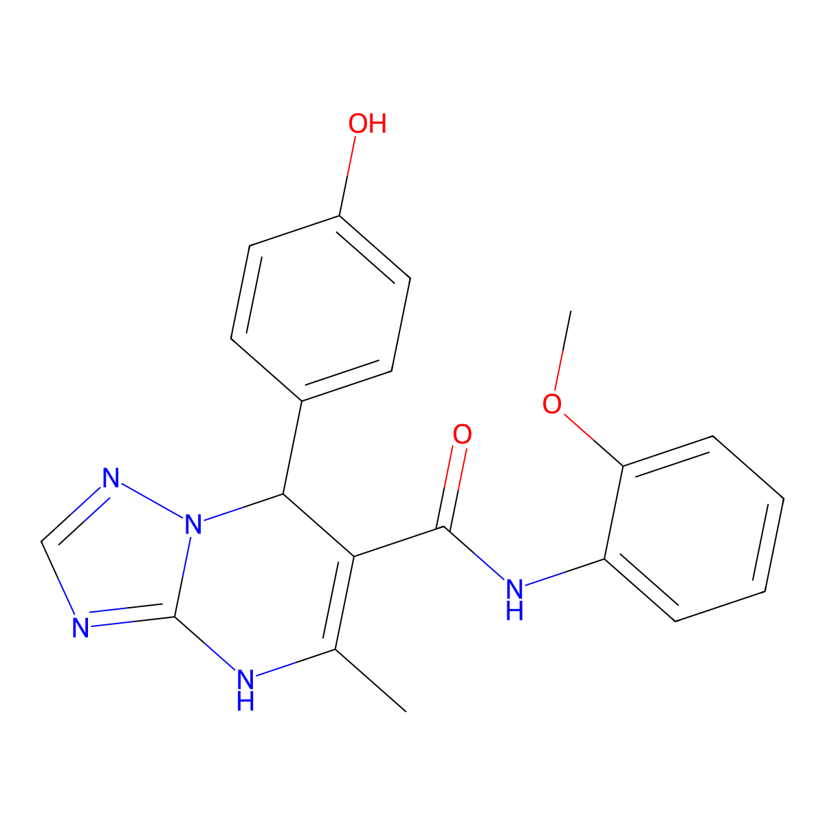 7-(4-hydroxyphenyl)-N-(2-methoxyphenyl)-5-methyl-4,7-dihydro[1,2,4]triazolo[1,5-a]pyrimidine-6-carboxamide molecular structure, CAS 540502-83-8