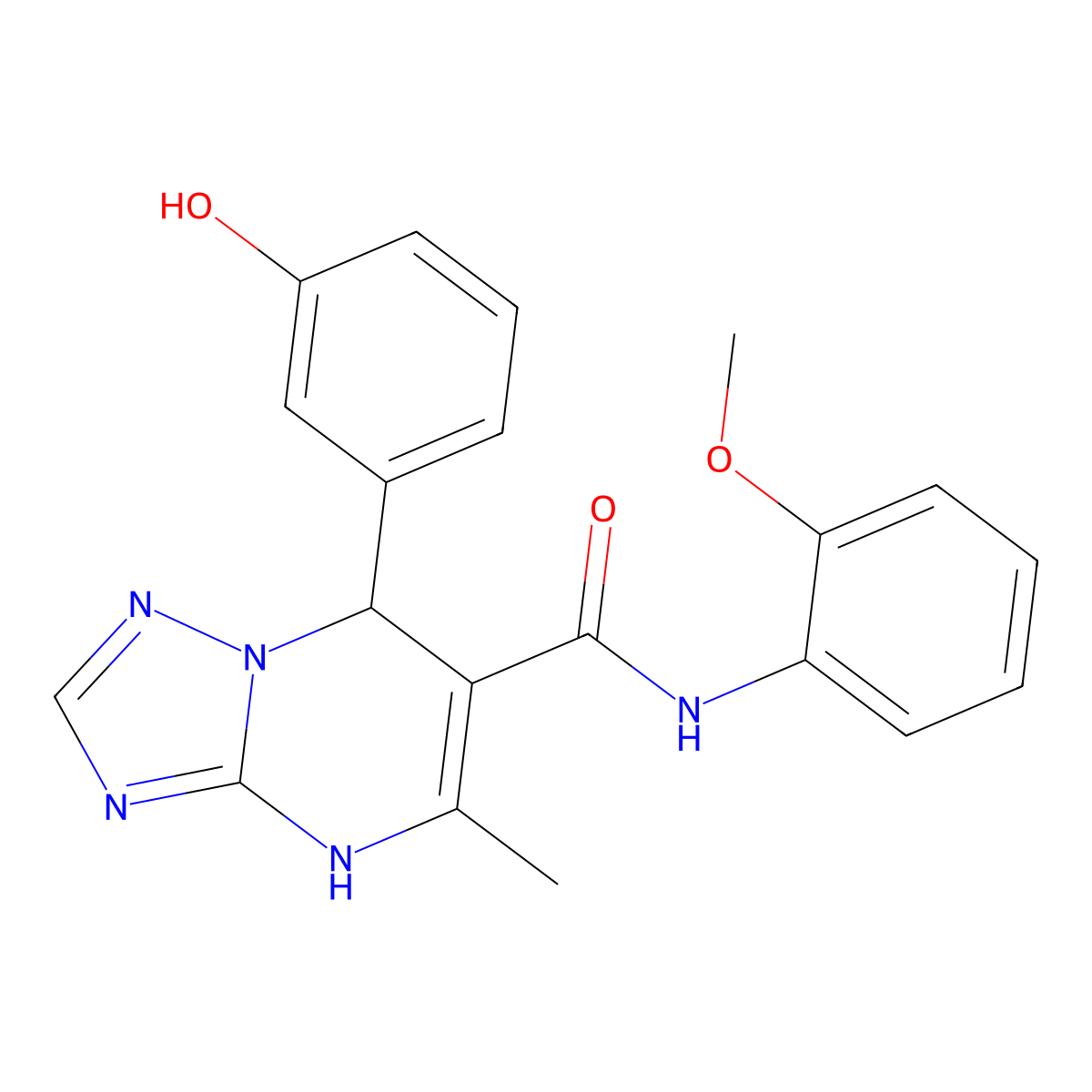 7-(3-Hydroxyphenyl)-N-(2-methoxyphenyl)-5-methyl-4H,7H-[1,2,4]triazolo[1,5-A]pyrimidine-6-carboxamide molecular structure, CAS 540502-84-9