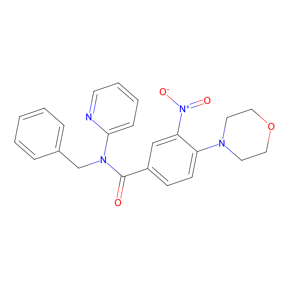 N-benzyl-4-morpholino-3-nitro-N-(pyridin-2-yl)benzamide molecular structure, CAS 540507-37-7