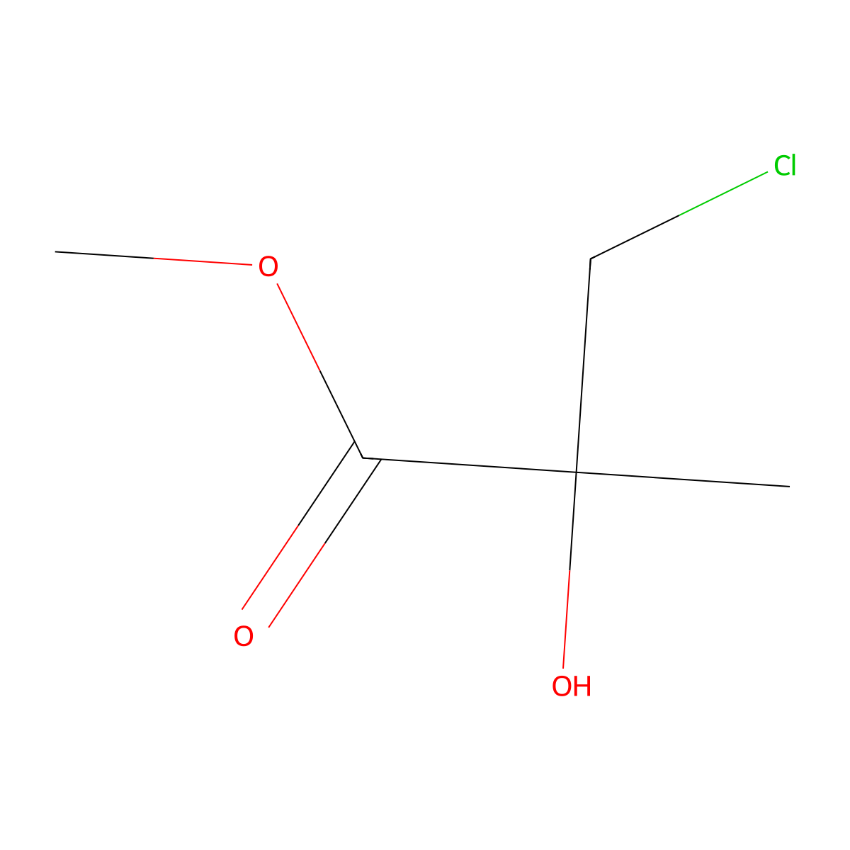 Methyl 3-chloro-2-hydroxy-2-methylpropanoate molecular structure, CAS 54051-05-7