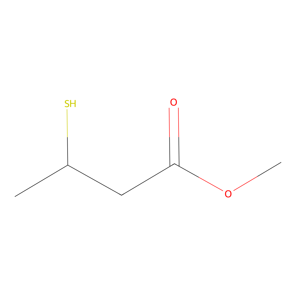 Methyl 3-mercaptobutanoate molecular structure, CAS 54051-19-3