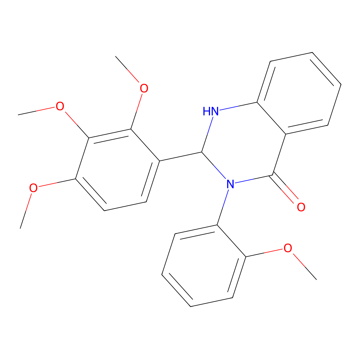 3-(2-methoxyphenyl)-2-(2,3,4-trimethoxyphenyl)-2,3-dihydro-4(1H)-quinazolinone molecular structure, CAS 540511-86-2