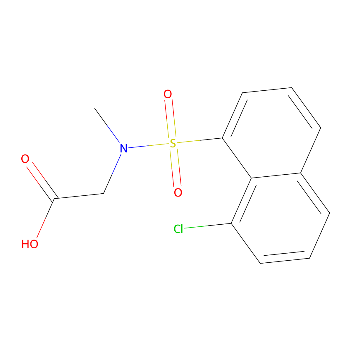 N-[(8-chloro-1-naphthyl)sulfonyl]-N-methylglycine molecular structure, CAS 540512-13-8