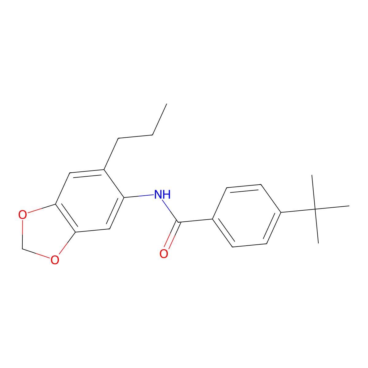4-tert-butyl-N-(6-propyl-1,3-benzodioxol-5-yl)benzamide molecular structure, CAS 540512-30-9