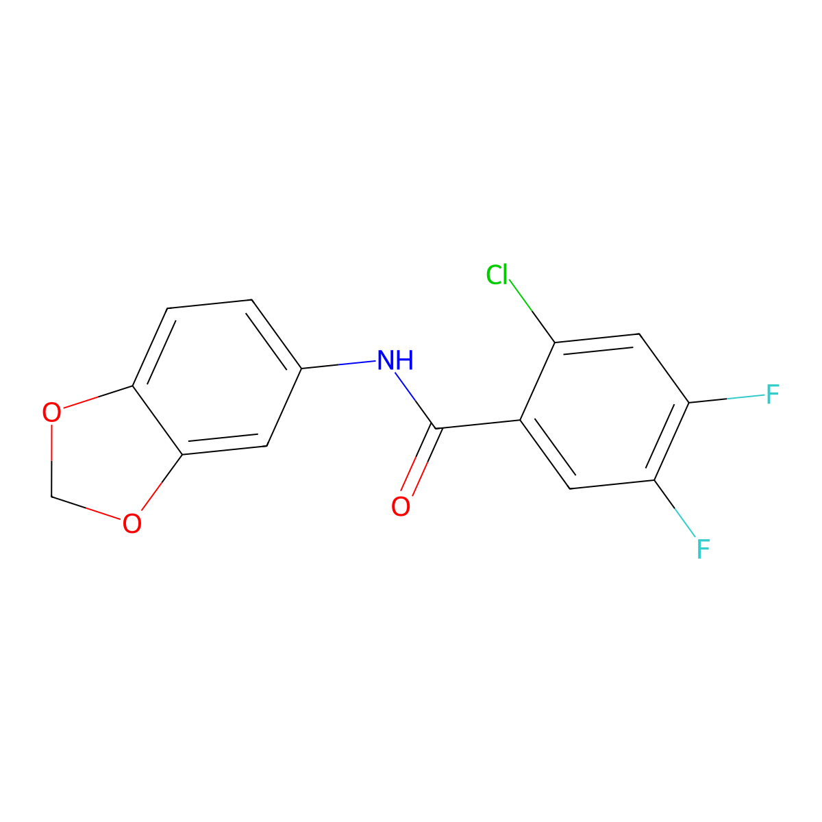 N-(1,3-benzodioxol-5-yl)-2-chloro-4,5-difluorobenzamide molecular structure, CAS 540512-33-2