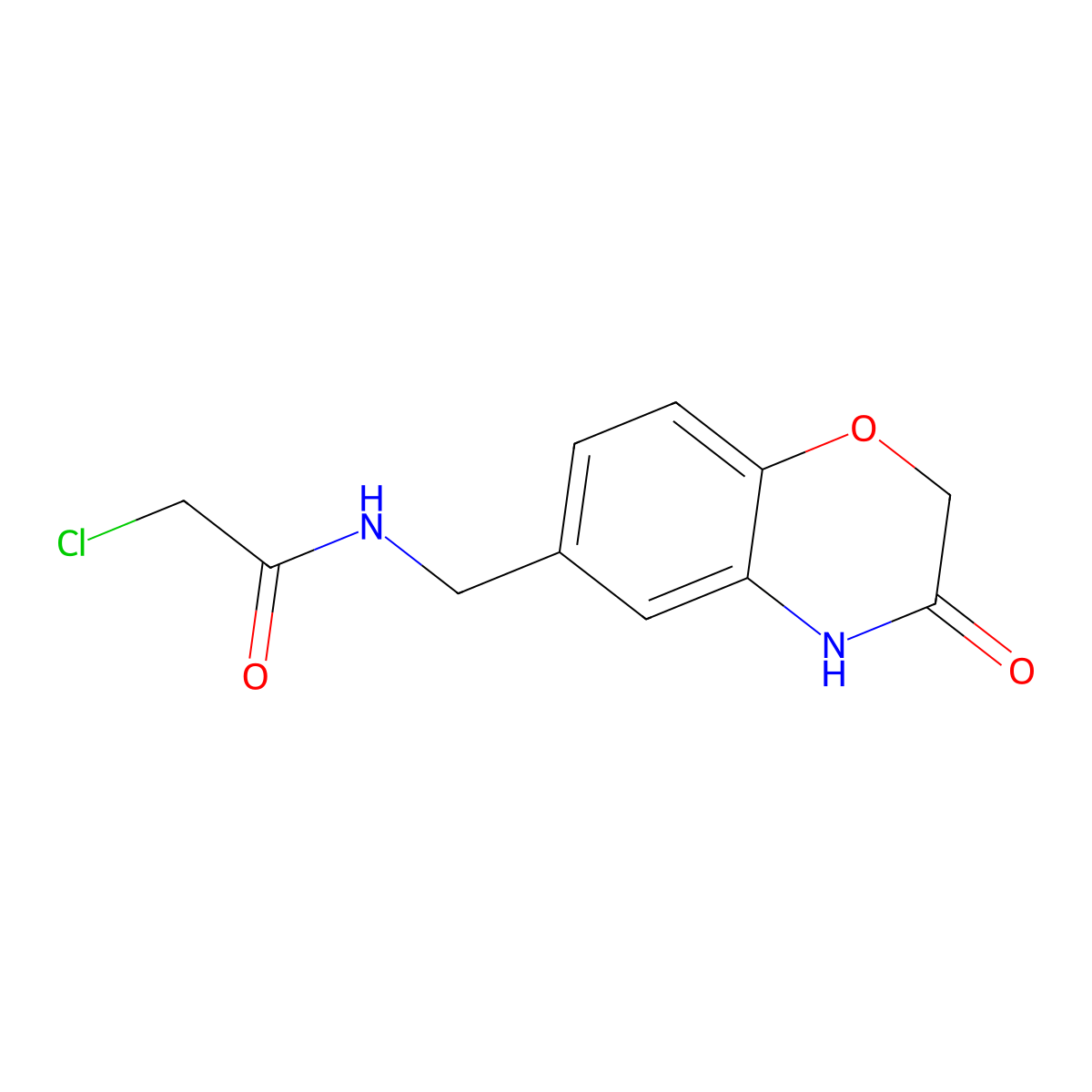 2-chloro-N-[(3-oxo-3,4-dihydro-2H-1,4-benzoxazin-6-yl)methyl]acetamide molecular structure, CAS 540512-38-7