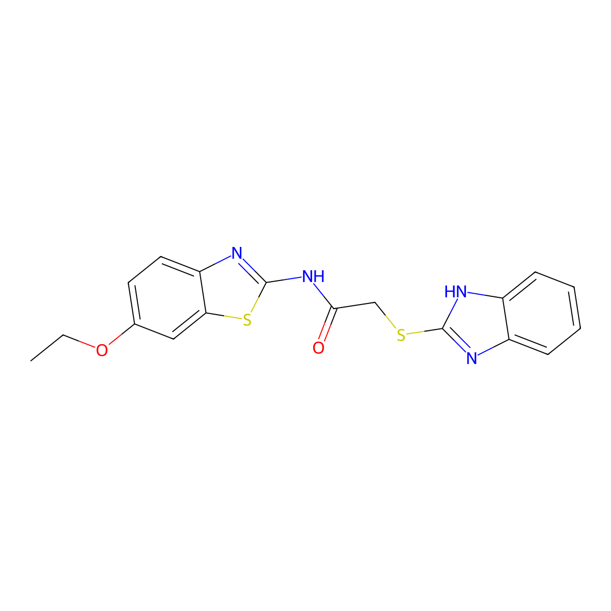 2-(1H-benzimidazol-2-ylsulfanyl)-N-(6-ethoxy-1,3-benzothiazol-2-yl)acetamide molecular structure, CAS 540513-40-4