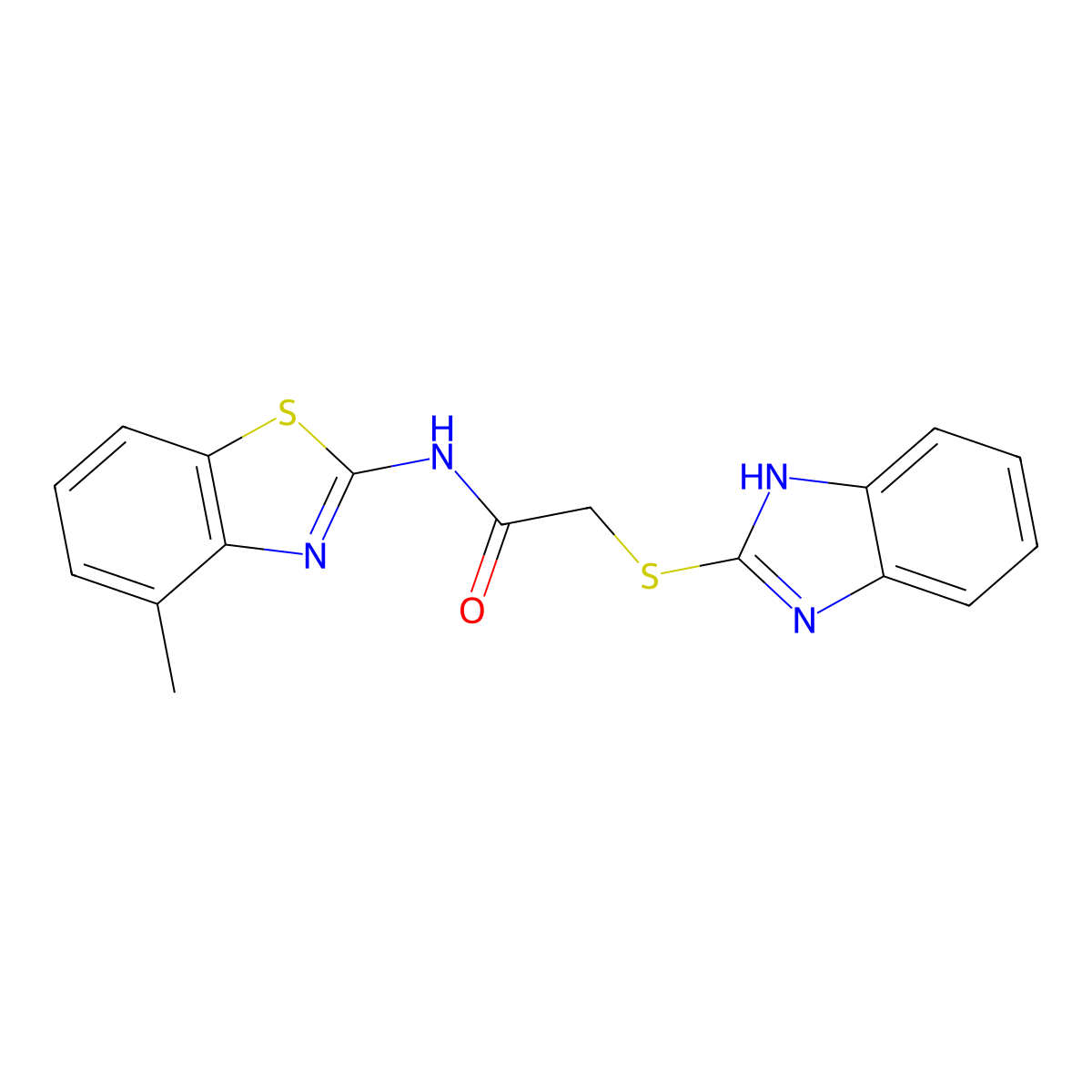 2-(1H-benzimidazol-2-ylsulfanyl)-N-(4-methyl-1,3-benzothiazol-2-yl)acetamide molecular structure, CAS 540513-42-6