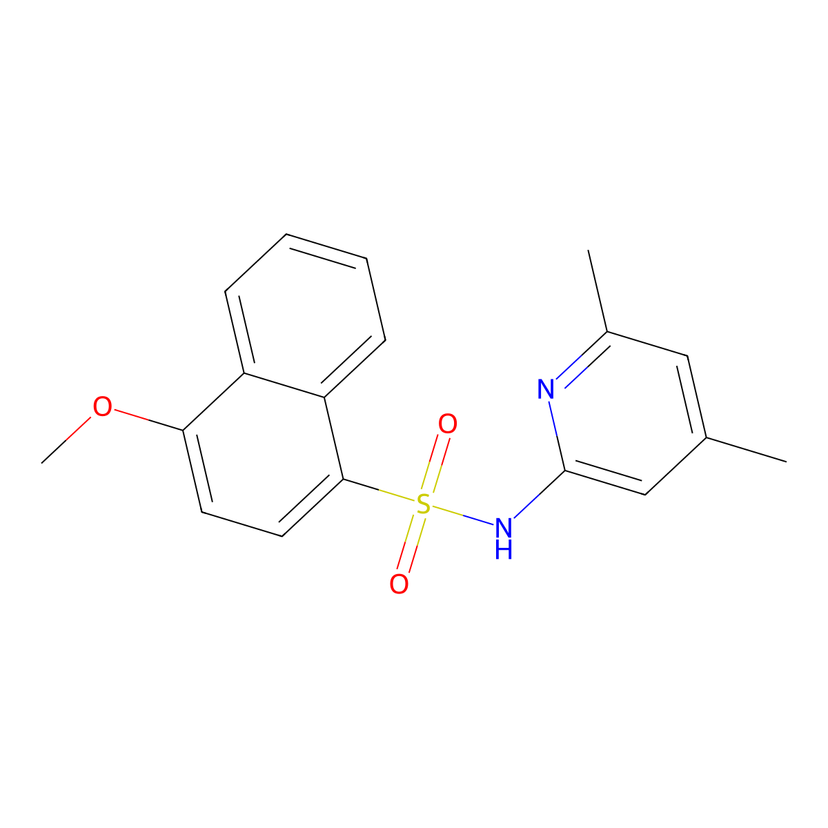 N-(4,6-dimethylpyridin-2-yl)-4-methoxynaphthalene-1-sulfonamide molecular structure, CAS 540514-11-2