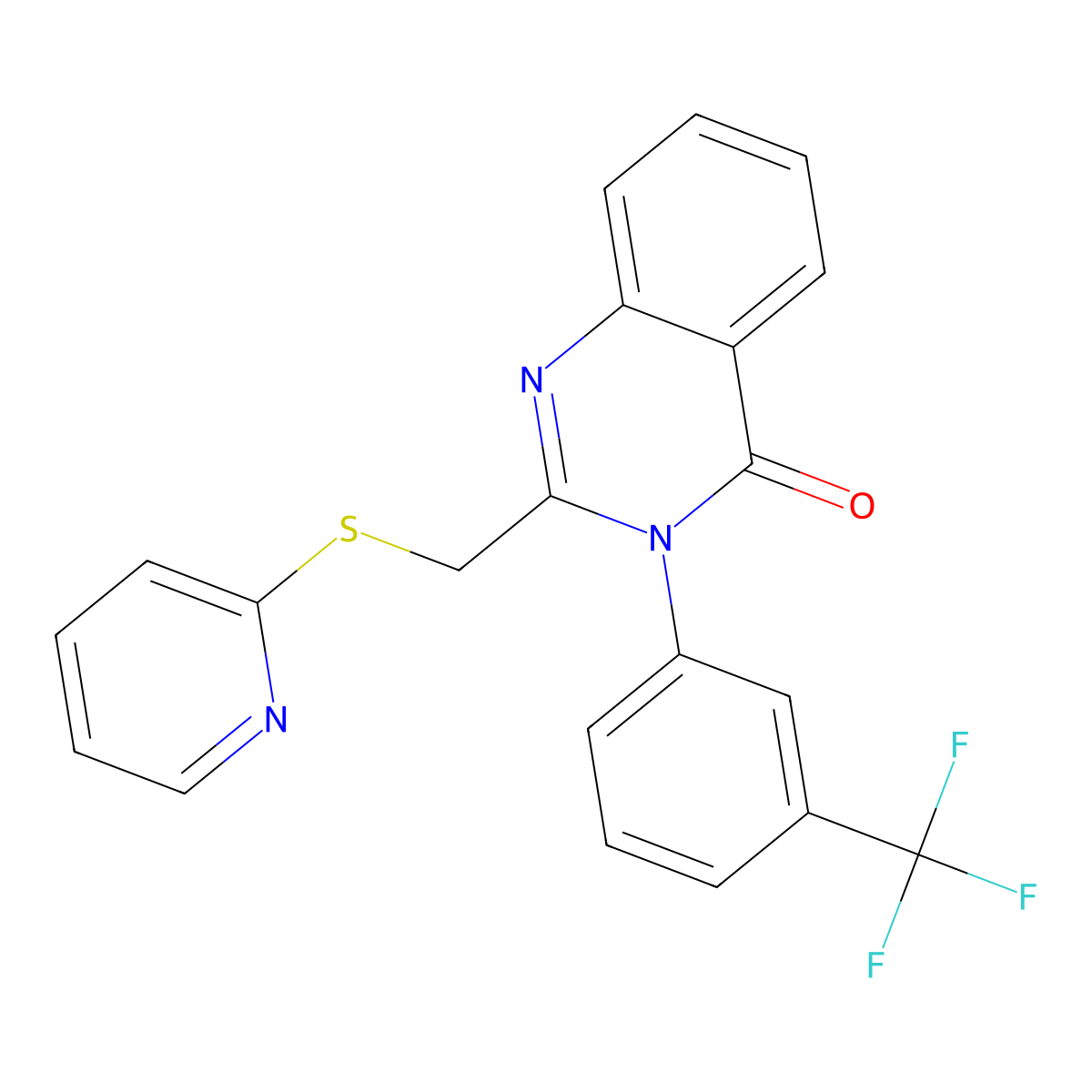 2-(Pyridin-2-ylsulfanylmethyl)-3-[3-(trifluoromethyl)phenyl]quinazolin-4-one molecular structure, CAS 540514-13-4