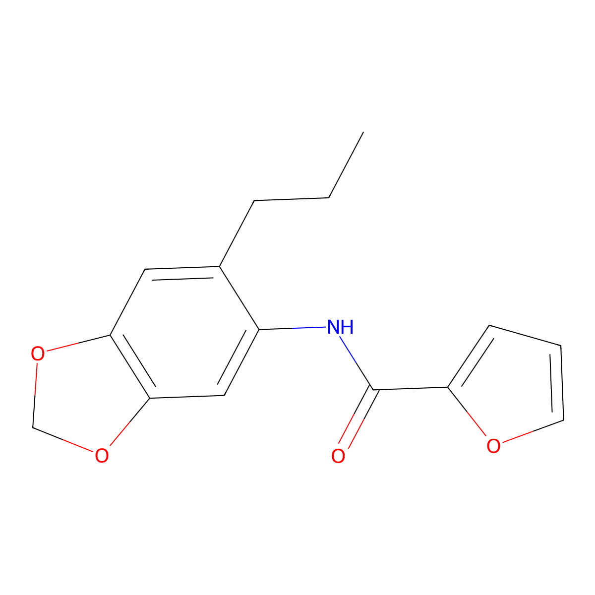 N-(6-propyl-1,3-benzodioxol-5-yl)furan-2-carboxamide molecular structure, CAS 540514-14-5