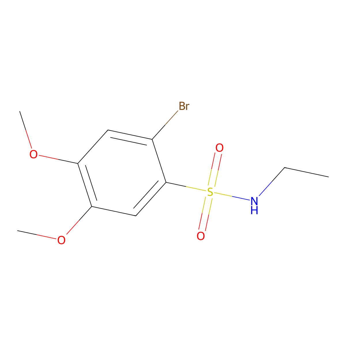 2-bromo-N-ethyl-4,5-dimethoxybenzenesulfonamide molecular structure, CAS 540514-19-0