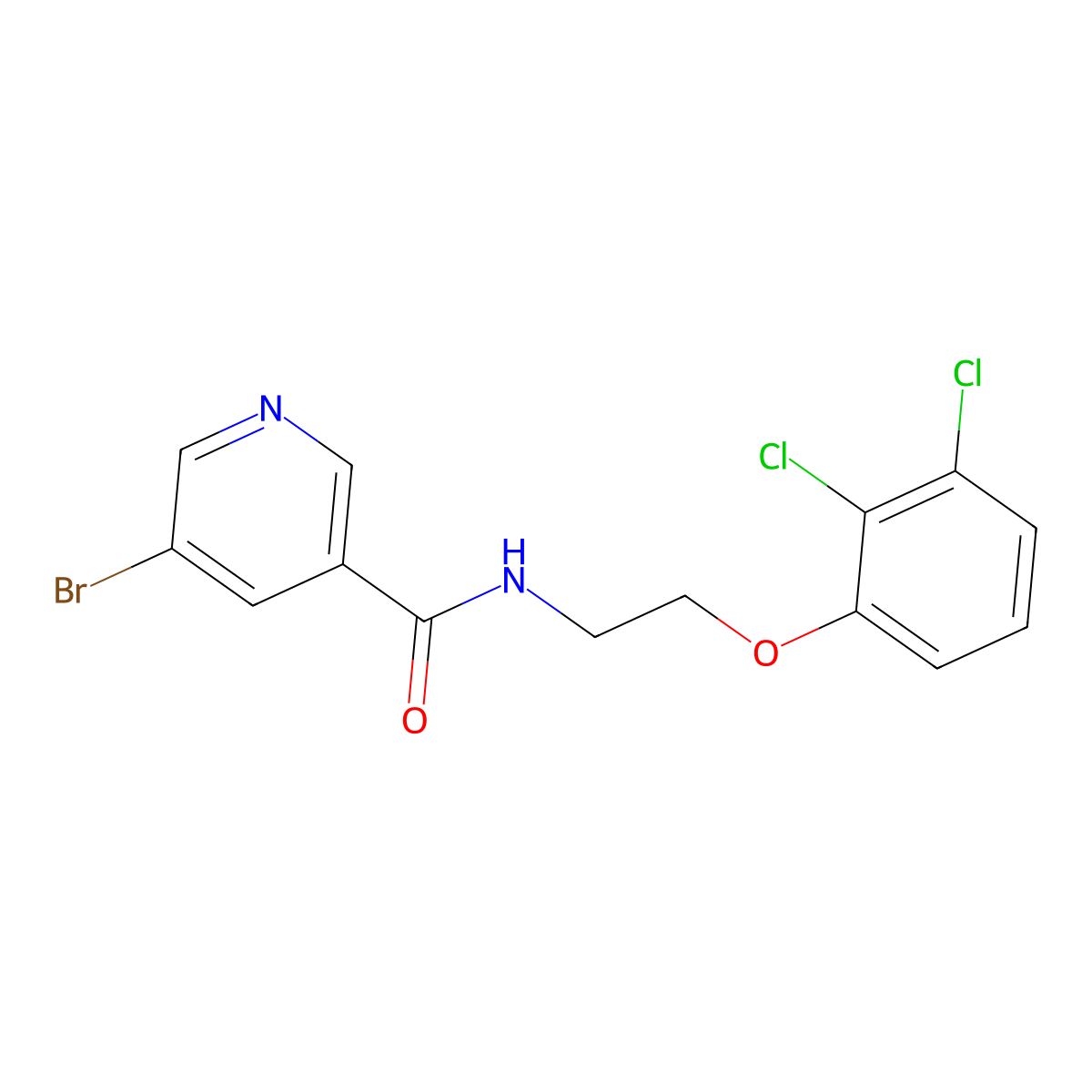 5-bromo-N-[2-(2,3-dichlorophenoxy)ethyl]pyridine-3-carboxamide molecular structure, CAS 540514-31-6