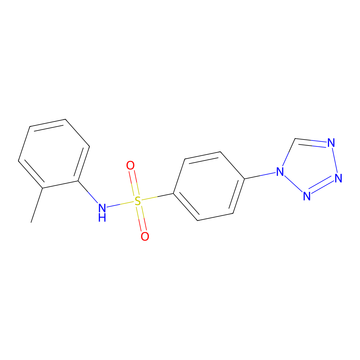 N-(2-methylphenyl)-4-(tetrazol-1-yl)benzenesulfonamide molecular structure, CAS 540514-44-1
