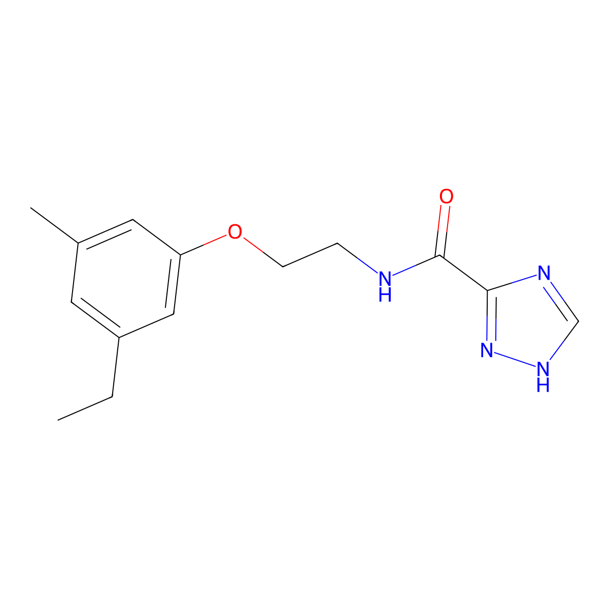 N-[2-(3-ethyl-5-methylphenoxy)ethyl]-1H-1,2,4-triazole-3-carboxamide molecular structure, CAS 540514-48-5