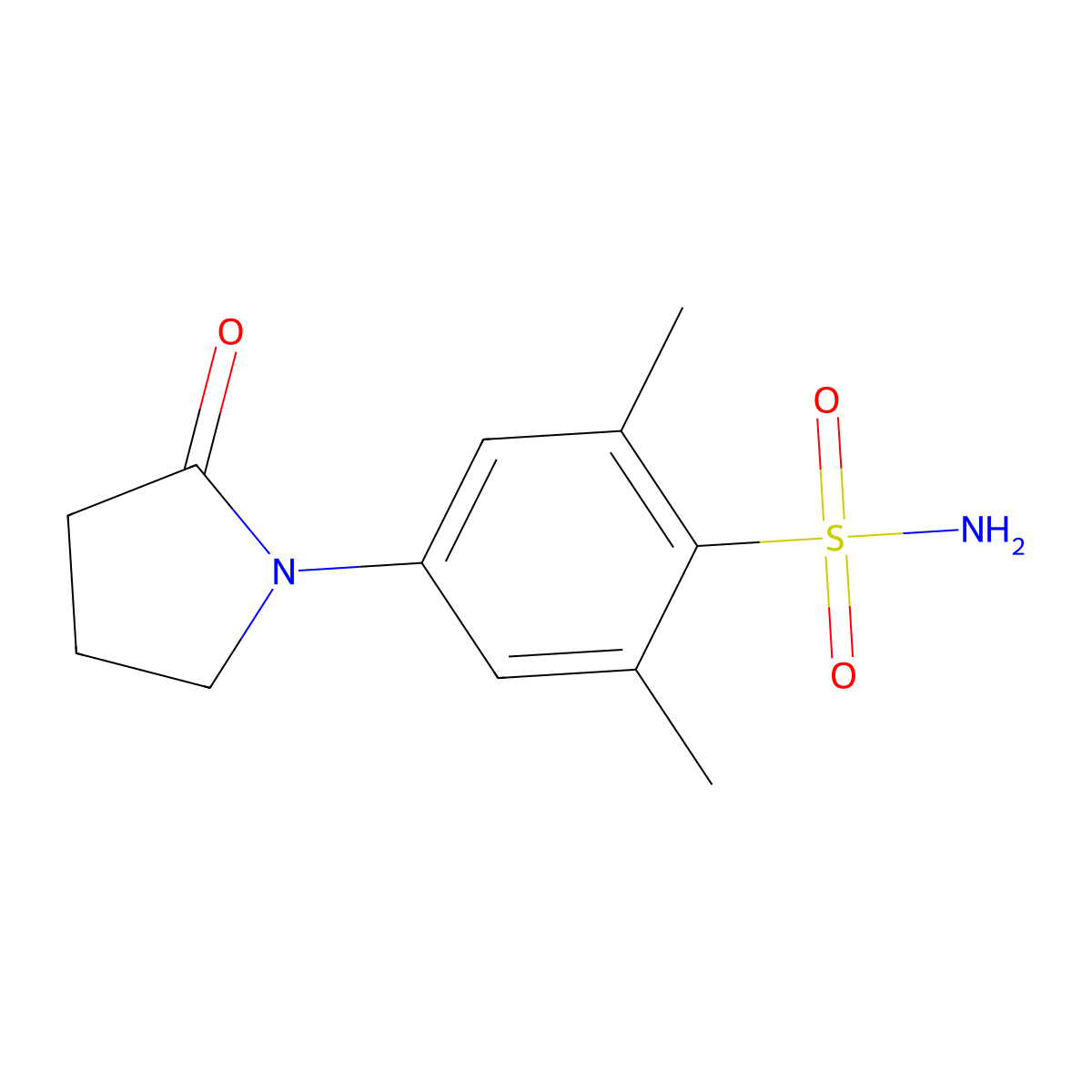 2,6-Dimethyl-4-(2-oxopyrrolidin-1-yl)benzenesulfonamide molecular structure, CAS 540514-55-4