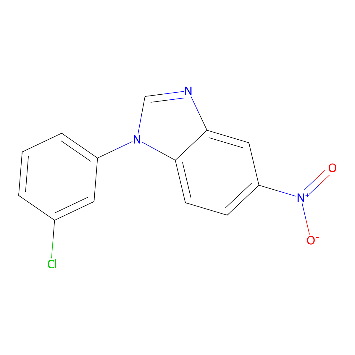 1-(3-chlorophenyl)-5-nitro-1H-benzimidazole molecular structure, CAS 540514-69-0