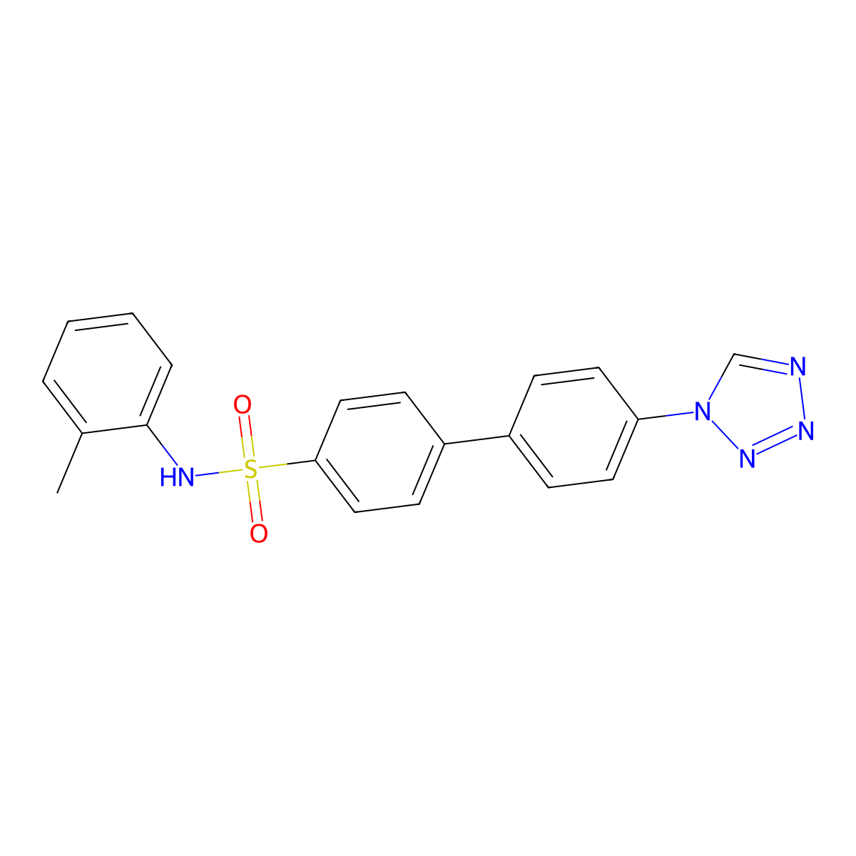 N-(2-methylphenyl)-4-[4-(tetrazol-1-yl)phenyl]benzenesulfonamide molecular structure, CAS 540514-75-8