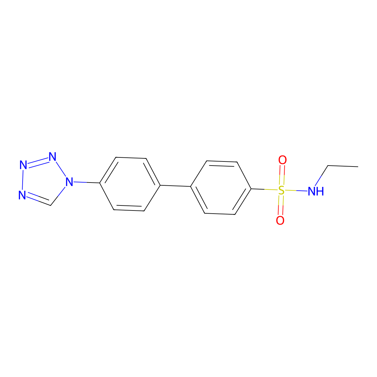 N-ethyl-4-[4-(tetrazol-1-yl)phenyl]benzenesulfonamide molecular structure, CAS 540514-77-0